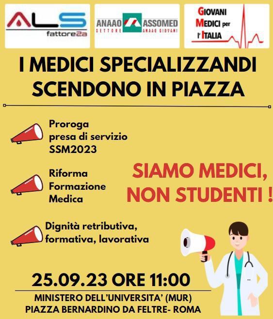 Medici specializzandi in piazza a Roma il 25 settembre “per una dignità lavorativa, retributiva e formativa” – Lavocedigenova.it Medici specializzandi in piazza a Roma il 25 settembre “per una dignità lavorativa, retributiva e formativa” – Lavocedigenova.it