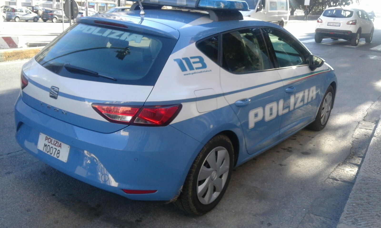 Volante della Polizia nella fotografia di repertorio pubblicata dalla fonte