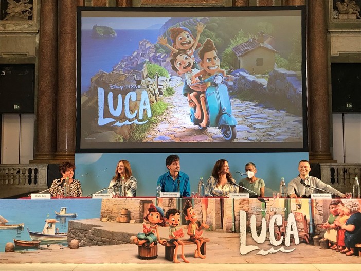 Cinema, presentato &quot;Luca&quot;. Assessori Berrino e Cavo: &quot;Grazie al regista Casarosa e a Disney Pixar per aver promosso la Liguria&quot; (FOTO)