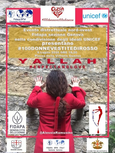 #100donnevestitedirosso a Genova: il flashmob per dire no alla violenza