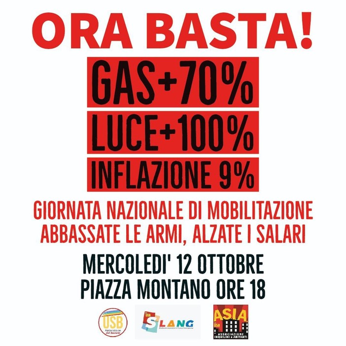 Giornata di mobilitazione contro il carovita, appuntamento alle 18 in piazza Montano