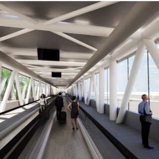 L’idea per collegare aeroporto a ferrovia: un &quot;tapis roulant&quot; lungo 600 metri e sospeso a 6 metri di altezza