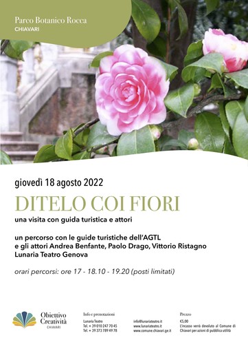 Chiavari, giovedì lo spettacolo itinerante &quot;Ditelo coi fiori&quot; al parco botanico di Palazzo Rocca