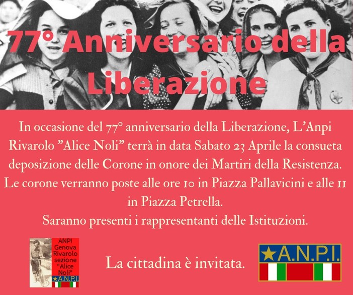 Dopo la pandemia tornano le iniziative Anpi per il 25 aprile, tre gli appuntamenti quest'anno