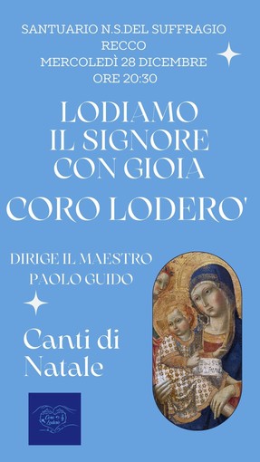 Recco, mercoledì 28 dicembre il concerto del coro Loderò Recco, mercoledì 28 dicembre il concerto del coro Loderò