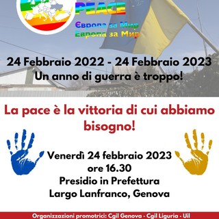 Un anno di guerra in Europa: presidio a Genova per chiedere “Cessate il fuoco”