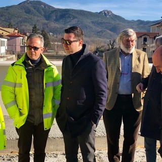 Sopralluogo dell'assessore Giampedrone sul cantiere dei due nuovi ponti a Borghetto Vara