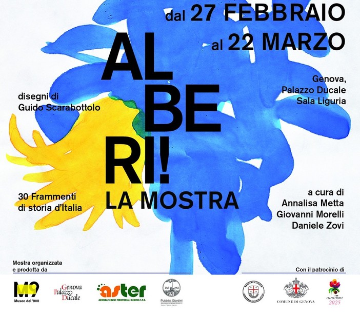 Domani a Palazzo Ducale l'inaugurazione della mostra "ALBERI! - 30 frammenti di storia d'Italia" Domani a Palazzo Ducale l'inaugurazione della mostra "ALBERI! - 30 frammenti di storia d'Italia"