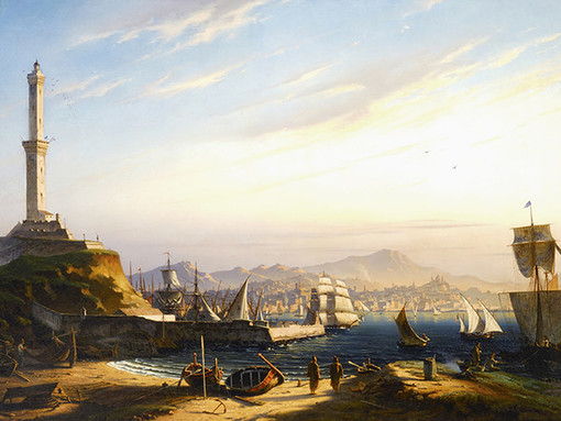 Antoine Edmond Joinville: "Ingresso del porto di Genova" Antoine Edmond Joinville: "Ingresso del porto di Genova"