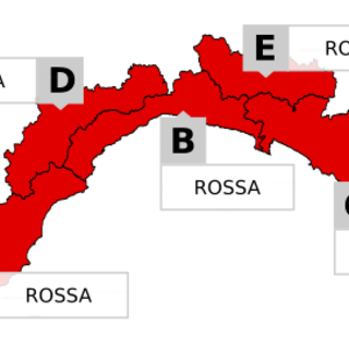 Domani allerta meteo rossa su tutta la Liguria
