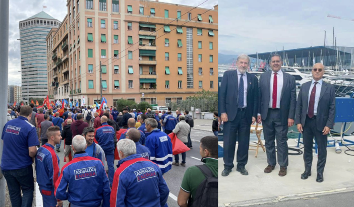 Sciopero Ansaldo Energia, polemica sull’assenza di Bucci e Toti presenti invece al Salone Nautico