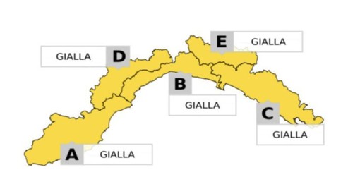 Maltempo in arrivo, diramata l'allerta gialla su tutta la regione