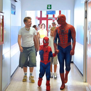 Mattia 'Spiderman' Villardita e Alfa al Gaslini