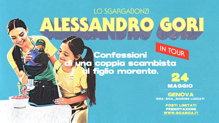 &quot;Confessioni di una coppia scambista al figlio morente&quot;, lo spettacolo di Alessandro Gori ai Giardini Luzzati