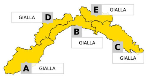 Meteo: allerta gialla su tutta la Liguria