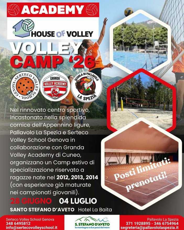 Volley Camp 2026: a Santo Stefano d’Aveto una settimana di sport, crescita e alta specializzazione