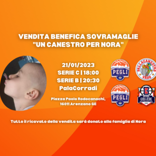 Anche il Basket Pegli contribuirà alla raccolta fondi in solidarietà per la piccola Nora