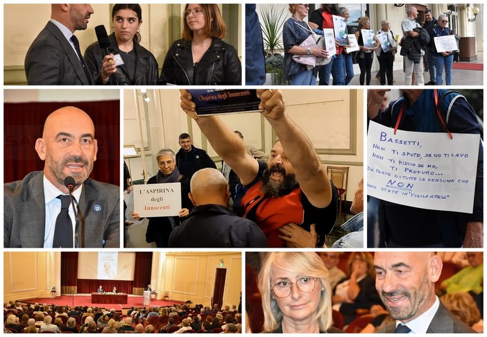 Sanremo, il Prof. Bassetti accolto al Casinò al grido di "Assassino": pochi i facinorosi che lo hanno contestato (Foto e Video) Sanremo, il Prof. Bassetti accolto al Casinò al grido di "Assassino": pochi i facinorosi che lo hanno contestato (Foto e Video)