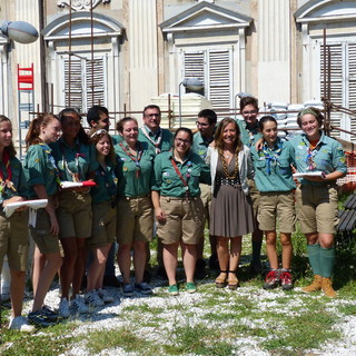 La bandiera di Genova al Campo Nazionale Scout in Piemonte