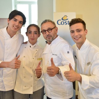 Lo chef Bruno Barbieri per una speciale sfida all'Accademia Ospitalità Italiana Crociere