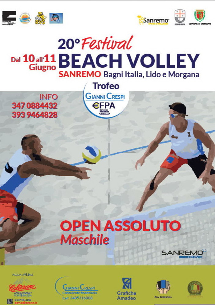 Il 20esimo festival di beach volley 2x2 fa tappa a Sanremo, boom di iscrizioni