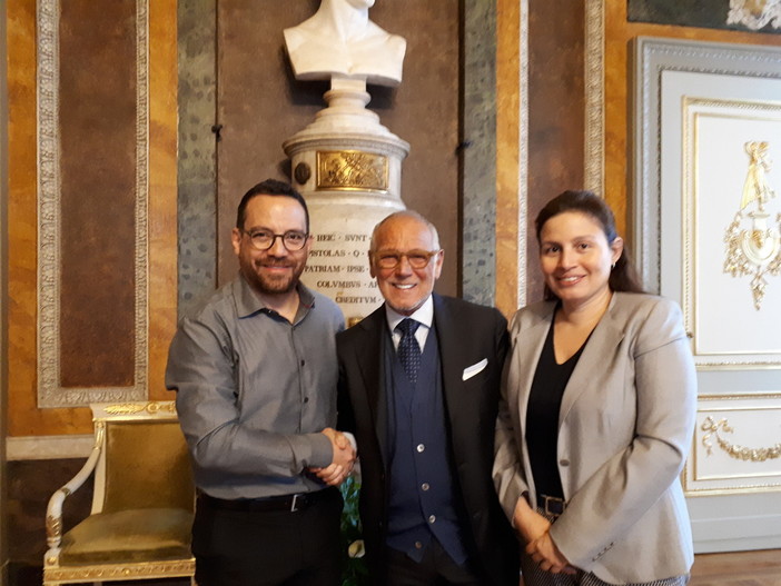 Il vicesindaco Stefano Balleari ha ricevuto il ministro della Cultura dell'Ecuador Velasco