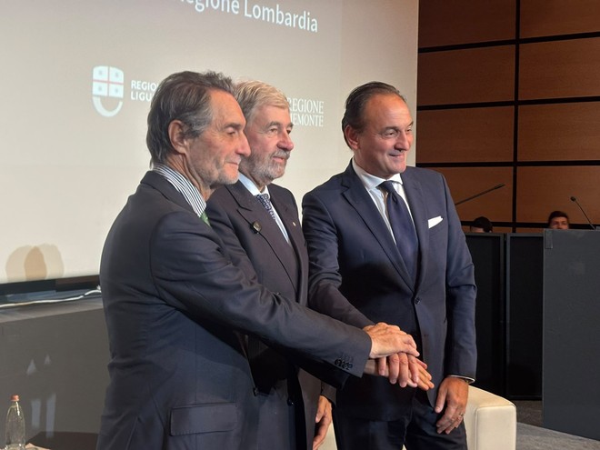 Porti e logistica, Liguria, Piemonte e Lombardia fanno squadra. Bucci rilancia: "L'obiettivo è un'unica macroregione con un'unica amministrazione" Porti e logistica, Liguria, Piemonte e Lombardia fanno squadra. Bucci rilancia: "L'obiettivo è un'unica macroregione con un'unica amministrazione"