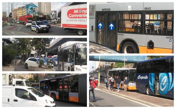 Traffico in tilt a Genova, mezzi pesanti creano grossi disagi alla circolazione (FOTO)