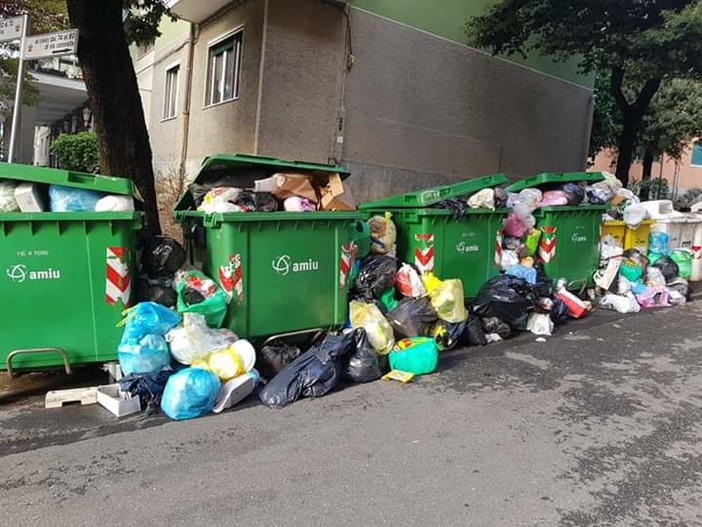 Bidoni dell’immondizia dall’apertura difficile a Carignano: il pedale utile a sollevarne il coperchio è rotto