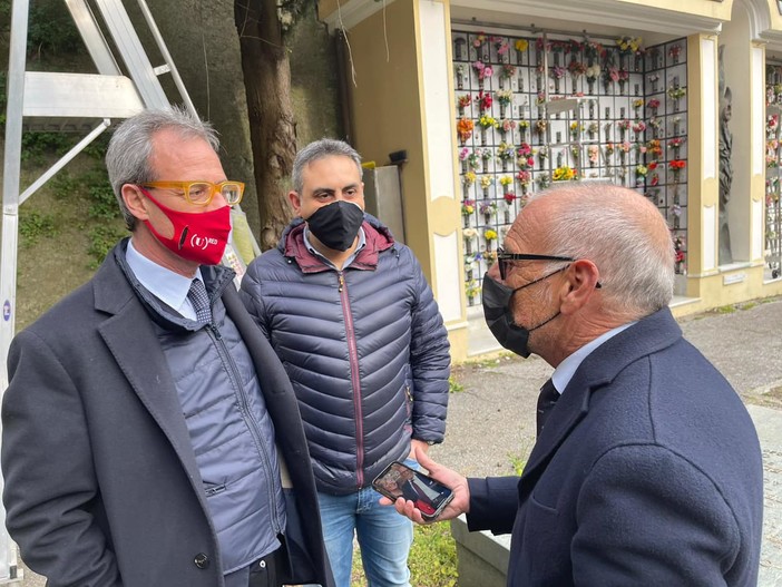 Cimitero di Nervi, sopralluogo di Rosso, Balleari e Vacalebre