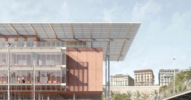 Un render del futuro Centro del Mare progettato da Renzo Piano Un render del futuro Centro del Mare progettato da Renzo Piano