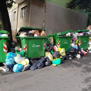 Bidoni dell’immondizia dall’apertura difficile a Carignano: il pedale utile a sollevarne il coperchio è rotto