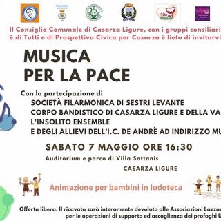 Musica per la pace, a Casarza Ligure un concerto evento per raccogliere fondi in favore dei profughi ucraini