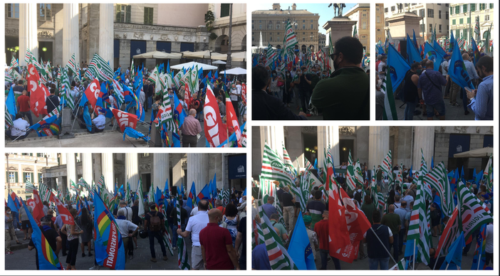 Prosegue a livello regionale la mobilitazione di Cgil, Cisl e Uil in tutta Italia: buon riscontro a Genova in Largo Pertini (VIDEO) Prosegue a livello regionale la mobilitazione di Cgil, Cisl e Uil in tutta Italia: buon riscontro a Genova in Largo Pertini (VIDEO)