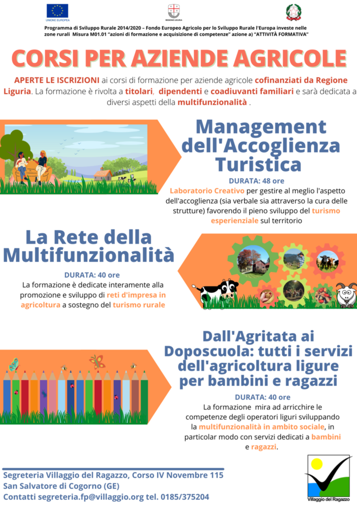 La multifunzionalità agricola: al via i corsi del Villaggio del Ragazzo