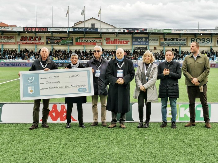L’Entella nel Cuore consegna all’Associazione Gaslini Onlus un assegno di 31 mila euro