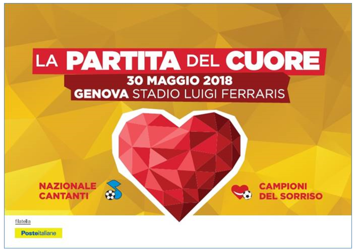 Arriva la cartolina con annullo filatelico speciale per la Partita del Cuore