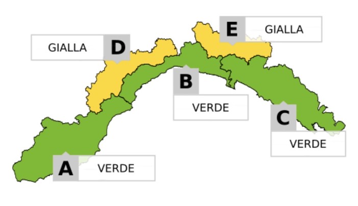 Maltempo, neve in arrivo sui versanti padani: diramata l'allerta gialla su Ponente e Levante