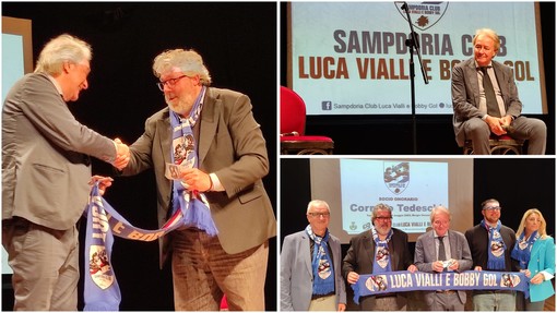 A Corrado Tedeschi la prima Tessera Onoraria del Sampdoria Club Luca Vialli e Bobby Gol: &quot;Nei momenti difficili aumenta l'amore&quot; (FOTO e VIDEO)