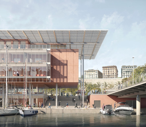 Un render del futuro Centro del Mare progettato da Renzo Piano