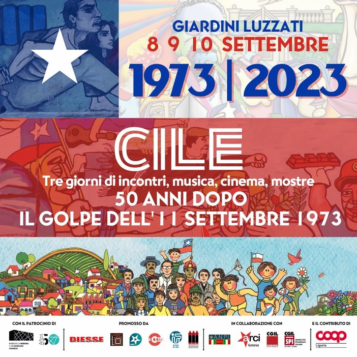 Cile 1973-2023. 50 anni dopo il golpe dell'11 settembre, ai Luzzati tre giorni per raccontare il golpe cileno Cile 1973-2023. 50 anni dopo il golpe dell'11 settembre, ai Luzzati tre giorni per raccontare il golpe cileno