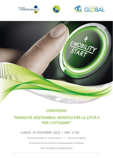 “Mobilità sostenibile: benefici per la città e i cittadini", un convegno a Villa Bombrini