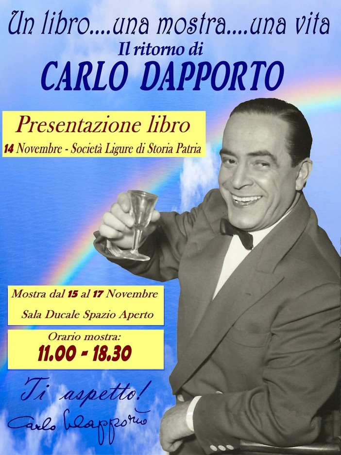 Massimo Dapporto a Genova per la mostra e il libro sul padre Carlo