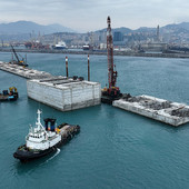 I lavori per la posa dei cassoni