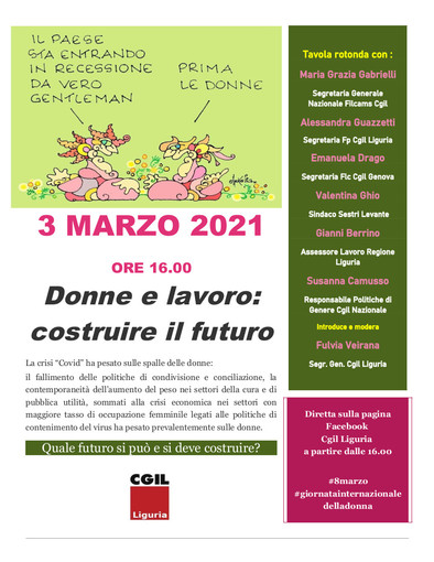Veirana (Cgil) "Donne e lavoro, urgenti misure che promuovano la vera parità di genere" Veirana (Cgil) "Donne e lavoro, urgenti misure che promuovano la vera parità di genere"