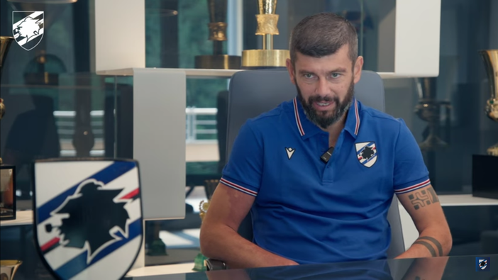 Immagine dalla videointervista pubblicata sul canale YouTube della Sampdoria