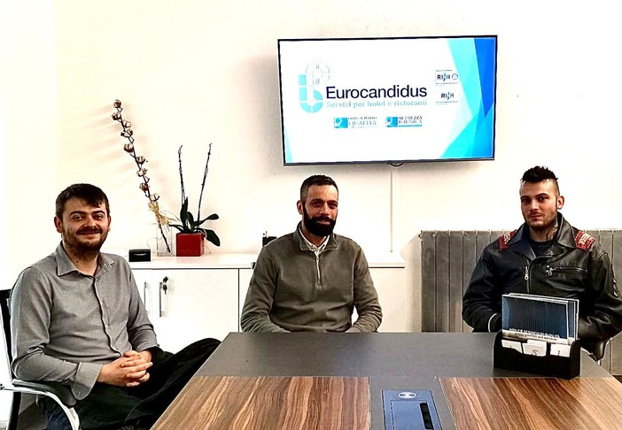 A partire da sinistra Marco Bracco, Marco Gasparo e  Fausto Bracco