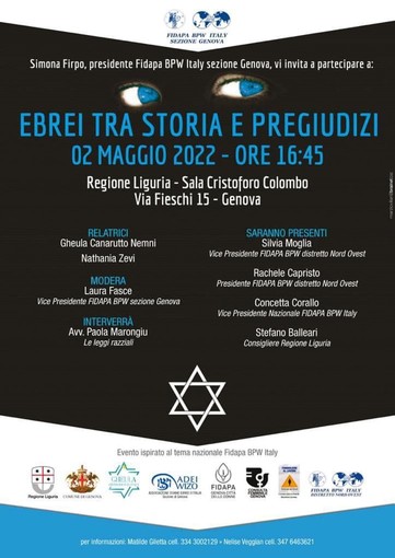 “Gli Ebrei, fra storia e pregiudizi”,  lunedì 2 maggio alle 16.45