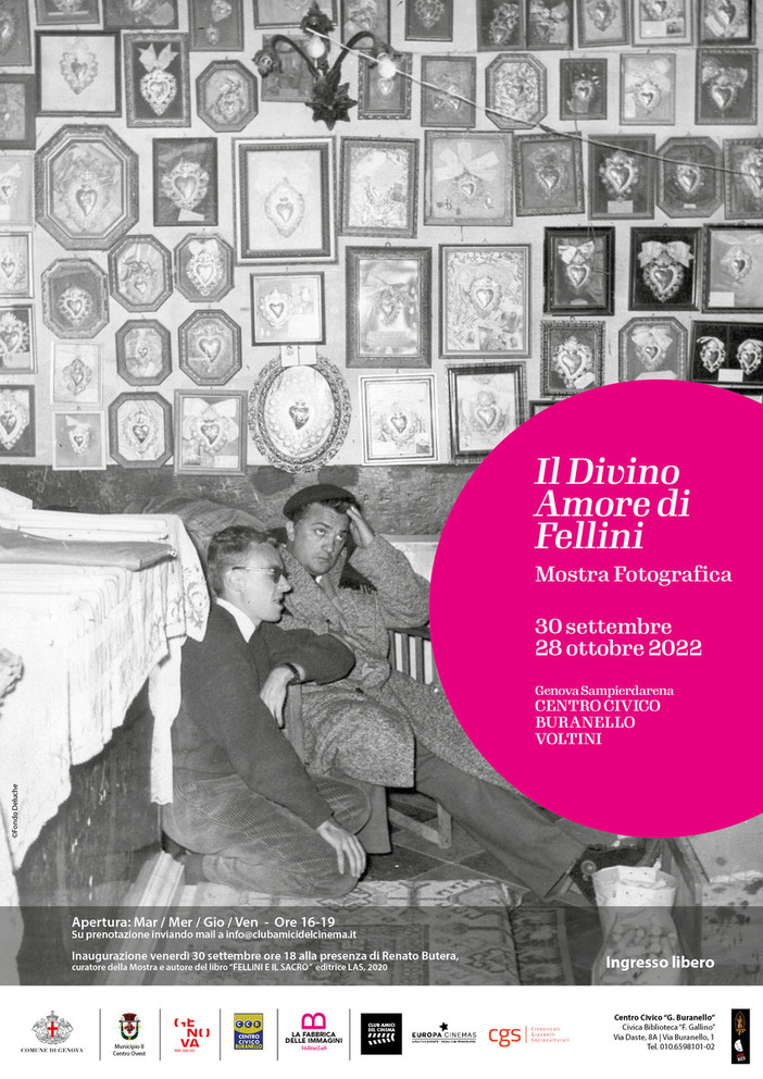 &quot;Il divino amore di Fellini&quot;, una mostra fotografica al Centro Civico Buranello