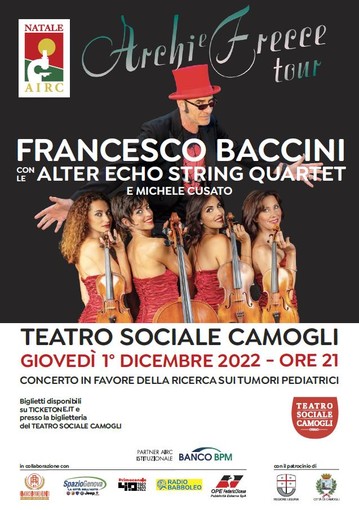 Francesco Baccini arriva a Camogli con il suo spettacolo &quot;Archi e Frecce&quot;